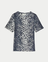 Womens Cotton Modal Blend Printed T-Shirt Honesty Sales